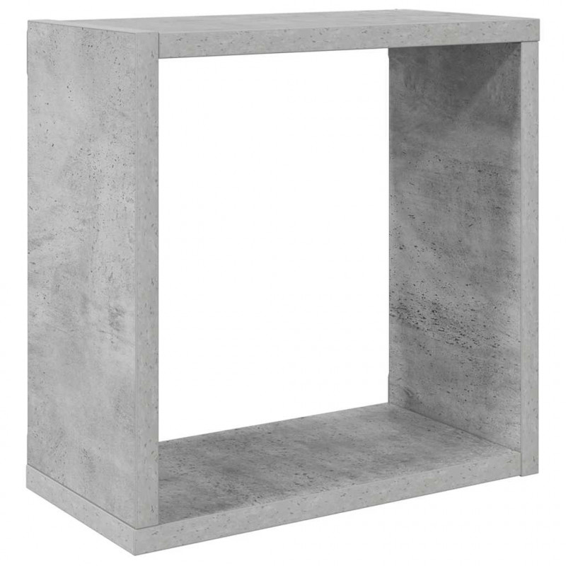 Półki ścienne kostki, 2 szt., szarość betonu, 30x15x30 cm