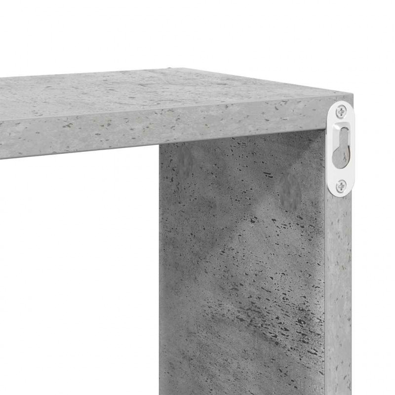 Półki ścienne kostki, 2 szt., szarość betonu, 30x15x30 cm