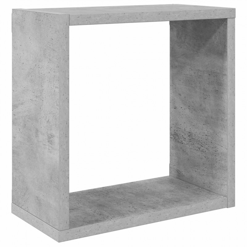 Półki ścienne kostki, 6 szt., szarość betonu, 30x15x30 cm