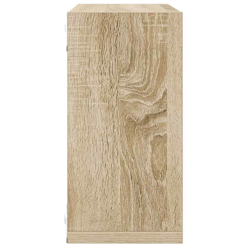 Półki ścienne kostki, 4 szt., biel i dąb sonoma, 30x15x30 cm