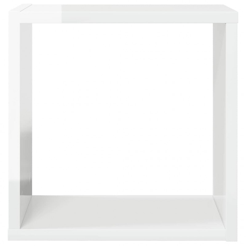 Półki ścienne kostki, 2 szt., białe, wysoki połysk, 30x15x30 cm