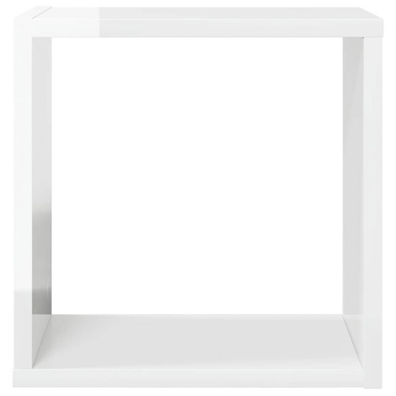 Półki ścienne kostki, 4 szt., białe, wysoki połysk, 30x15x30 cm