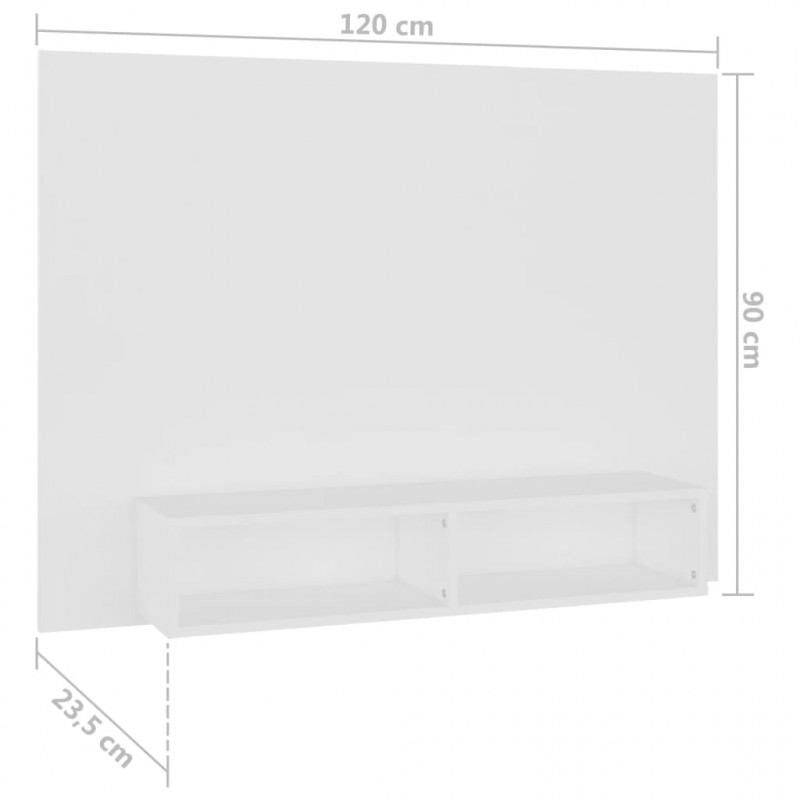 Wisząca szafka pod TV, biała, 120x23,5x90 cm