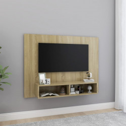 Wisząca szafka pod TV, dąb sonoma, 120x23,5x90 cm