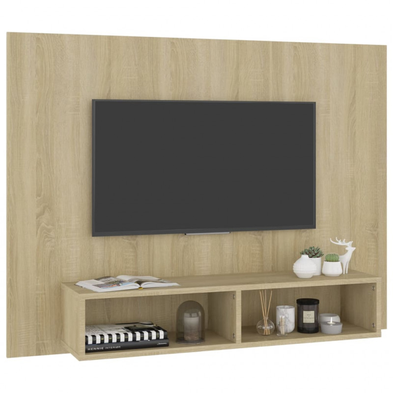 Wisząca szafka pod TV, dąb sonoma, 120x23,5x90 cm
