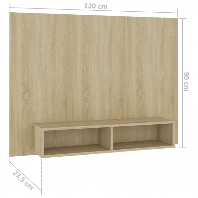 Wisząca szafka pod TV, dąb sonoma, 120x23,5x90 cm
