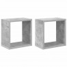 Półki ścienne kostki, 2 szt., szarość betonu, 26x15x26 cm