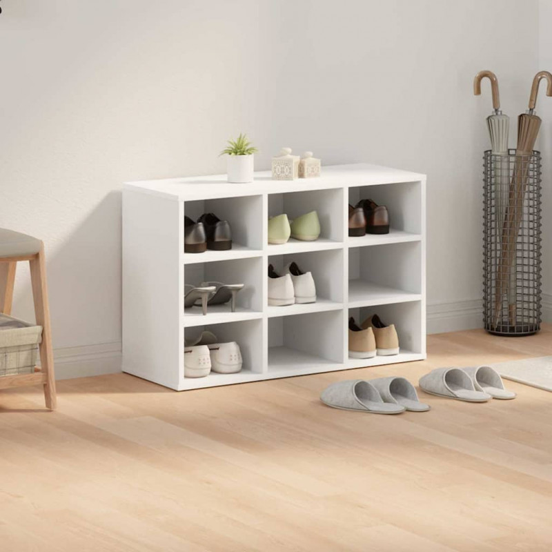 Szafka na buty Biały 77,5 x 30 x 51 cm Materiał drewnopochodny