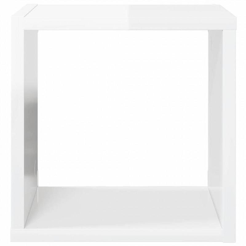 Półki ścienne kostki, 4 szt., białe z połyskiem, 26x15x26 cm