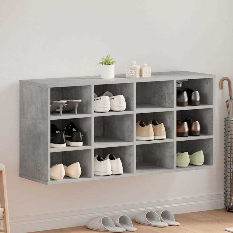 Szafka na buty z półką Betonowy szary 103 x 30 x 51 cm