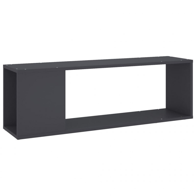 Szafka pod TV, szara, 100x24x32 cm, materiał drewnopochodny
