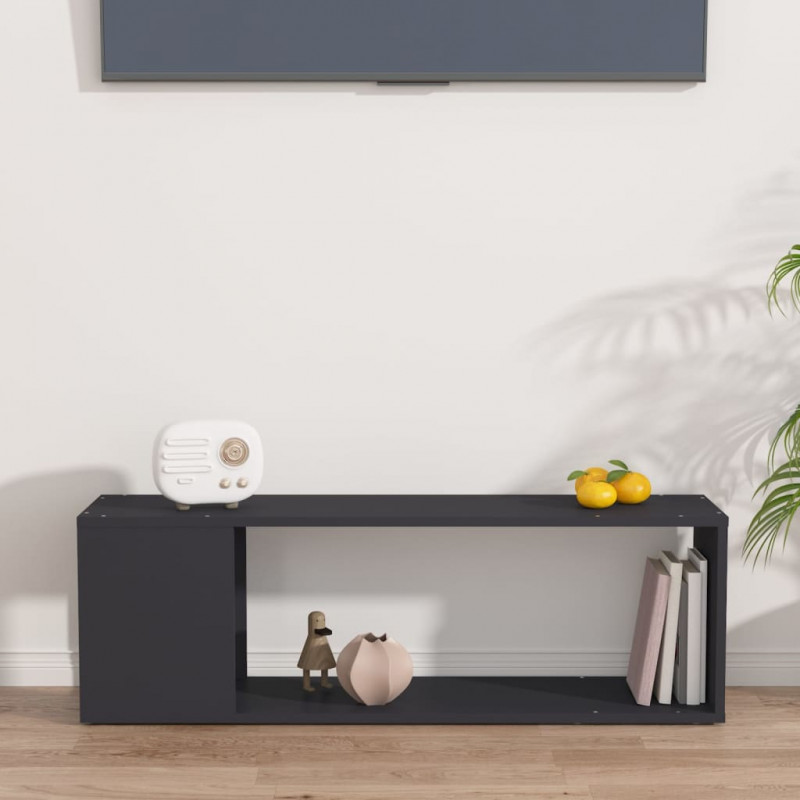 Szafka pod TV, szara, 100x24x32 cm, materiał drewnopochodny