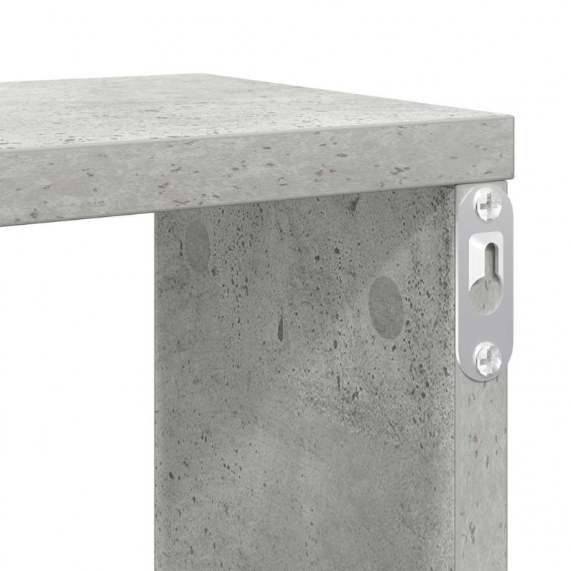 Półki ścienne kostki, 6 szt., szarość betonu, 100x15x30 cm