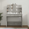 Toaletka z oświetleniem LED, betonowa szarość, 96x40x142 cm