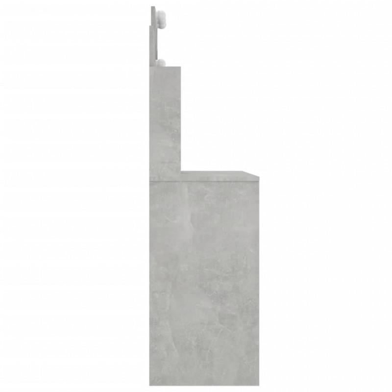 Toaletka z oświetleniem LED, betonowa szarość, 96x40x142 cm