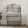Toaletka z oświetleniem LED, betonowa szarość, 96x40x142 cm