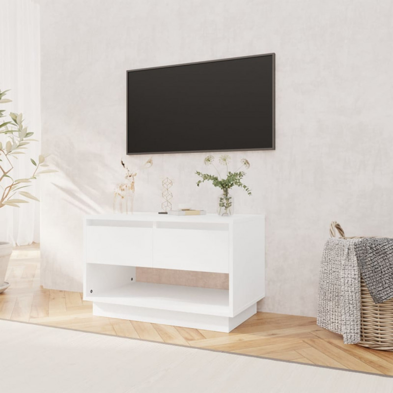 Szafka pod TV, biała, 70x41x44 cm, materiał drewnopochodny