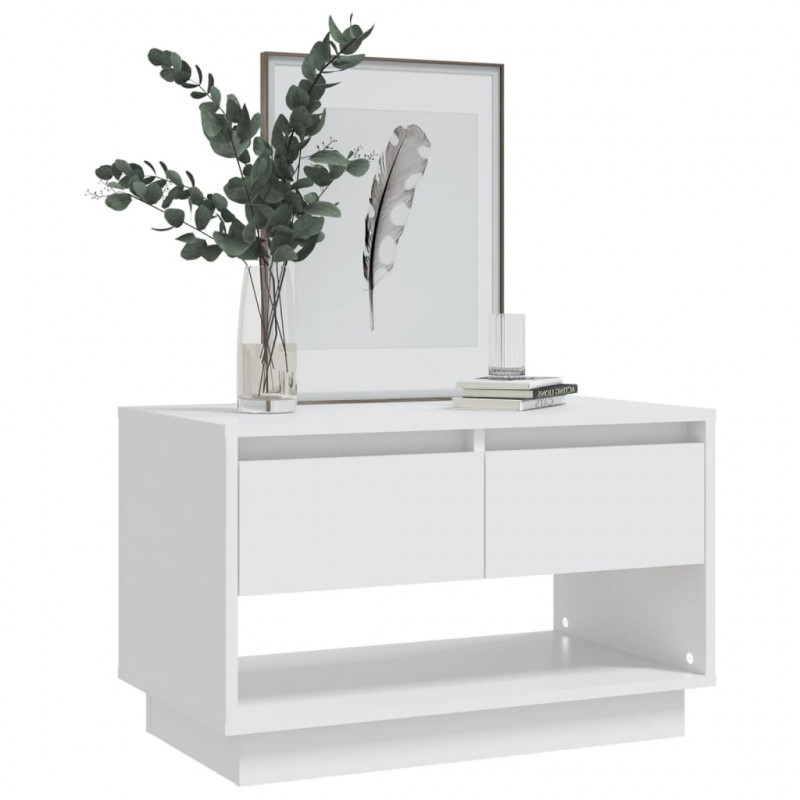 Szafka pod TV, biała, 70x41x44 cm, materiał drewnopochodny