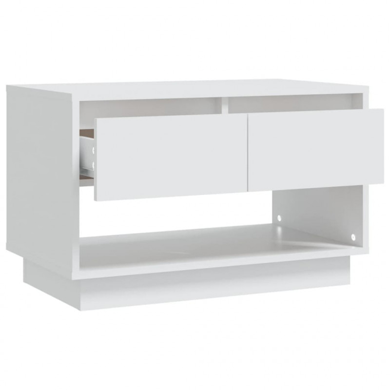 Szafka pod TV, biała, 70x41x44 cm, materiał drewnopochodny