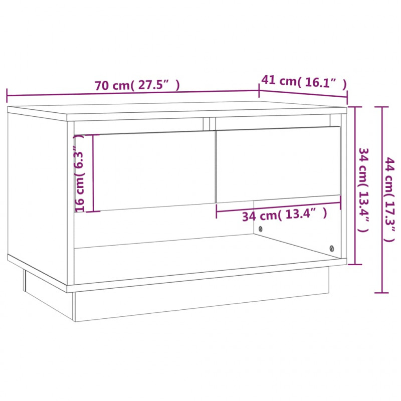 Szafka pod TV, szarość betonu, 70x41x44 cm