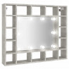 Szafka z lustrem i oświetleniem LED, szary beton, 91x15x76,5 cm