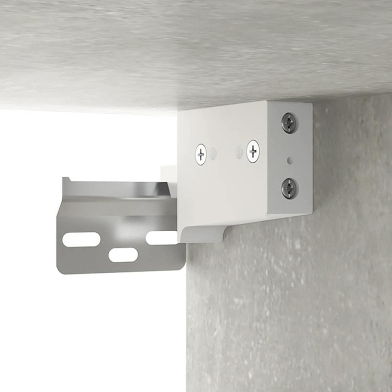 Szafka z lustrem i oświetleniem LED, szary beton, 91x15x76,5 cm