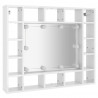 Szafka z lustrem i LED, biała z połyskiem, 91x15x76,5 cm