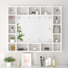 Szafka z lustrem i LED, biała z połyskiem, 91x15x76,5 cm