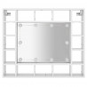 Szafka z lustrem i LED, biała z połyskiem, 91x15x76,5 cm