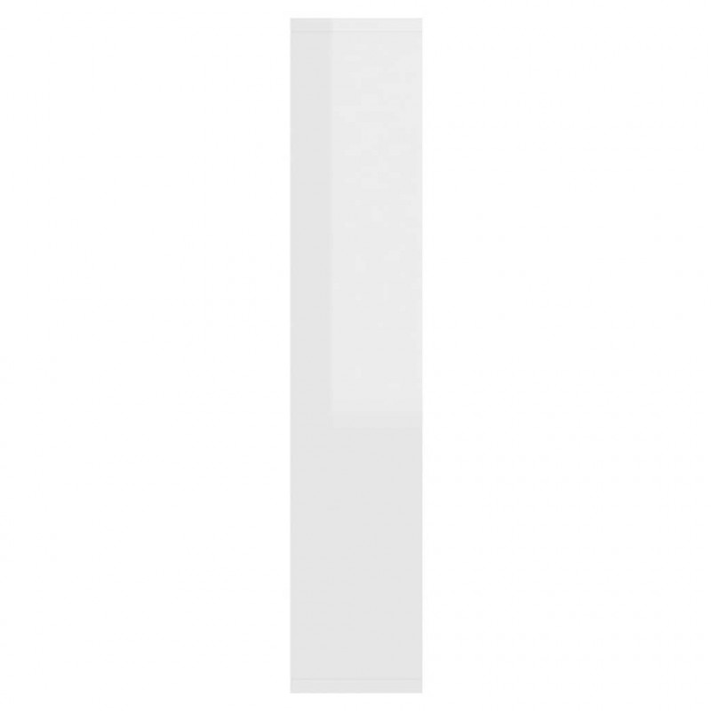 Szafka z lustrem i LED, biała z połyskiem, 91x15x76,5 cm