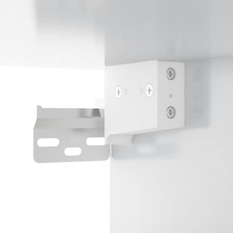 Szafka z lustrem i LED, biała z połyskiem, 91x15x76,5 cm