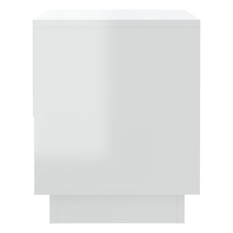 Szafka nocna, biała z połyskiem, 45x34x44 cm