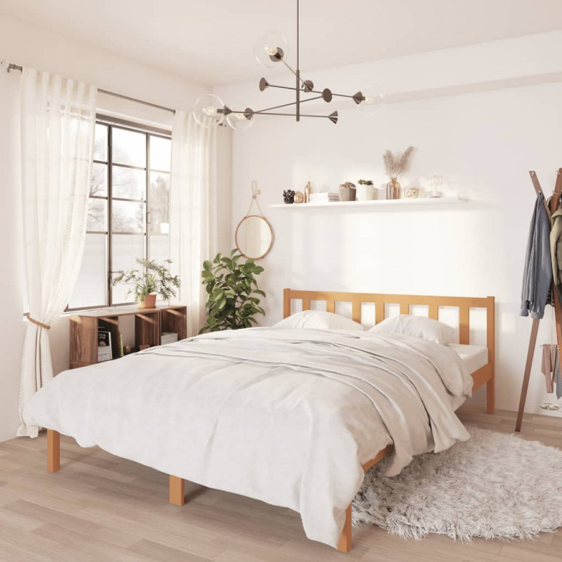 Rama łóżka, miodowy brąz, lite drewno sosnowe, 120 x 200 cm