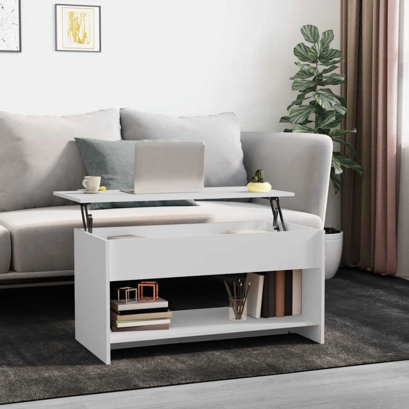 Stolik kawowy, biały, 102x50x52,5 cm, materiał drewnopochodny
