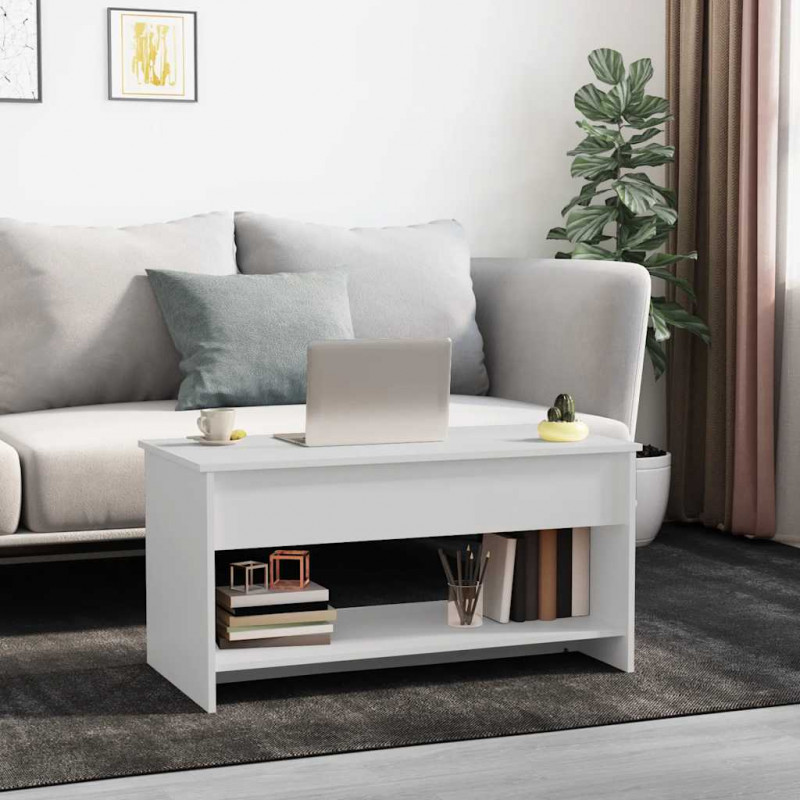Stolik kawowy, biały, 102x50x52,5 cm, materiał drewnopochodny