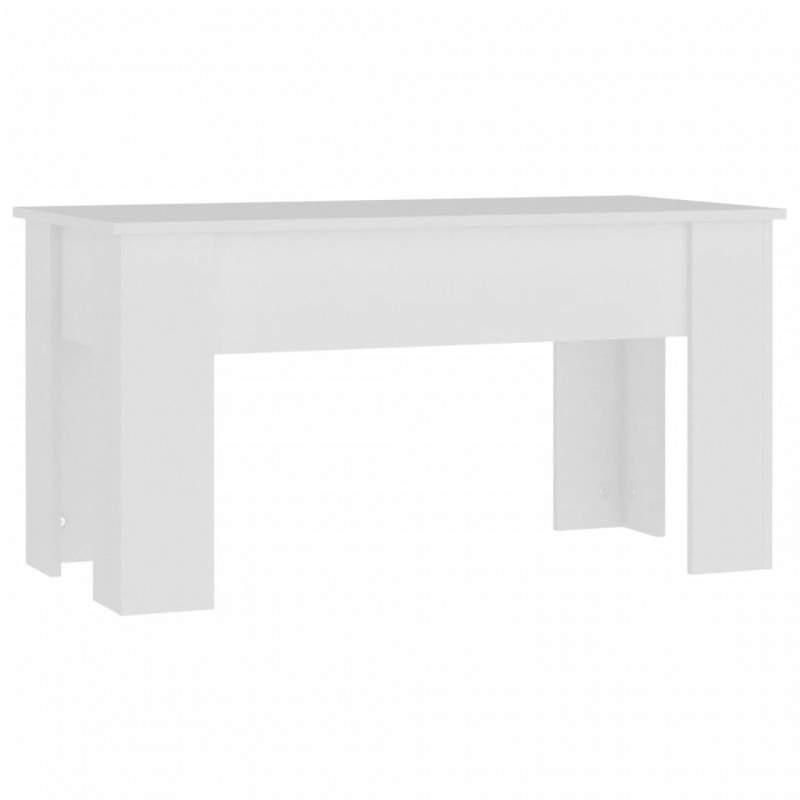 Stolik kawowy, biały, 101x49x52 cm, materiał drewnopochodny