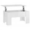 Stolik kawowy, biały o wysokim połysku, 79x49x41 cm