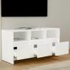 Szafka pod TV, biała, 102x37,5x52,5 cm, materiał drewnopochodny