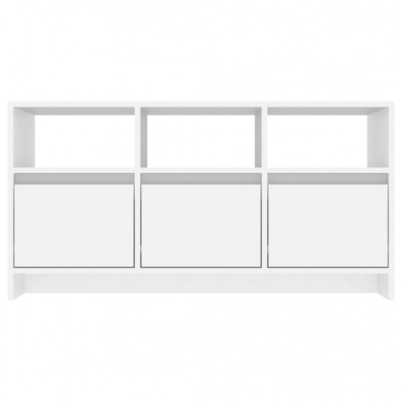 Szafka pod TV, biała, 102x37,5x52,5 cm, materiał drewnopochodny