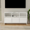 Szafka pod TV, wysoki połysk, biała, 102x37,5x52,5 cm