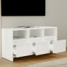 Szafka pod TV, wysoki połysk, biała, 102x37,5x52,5 cm