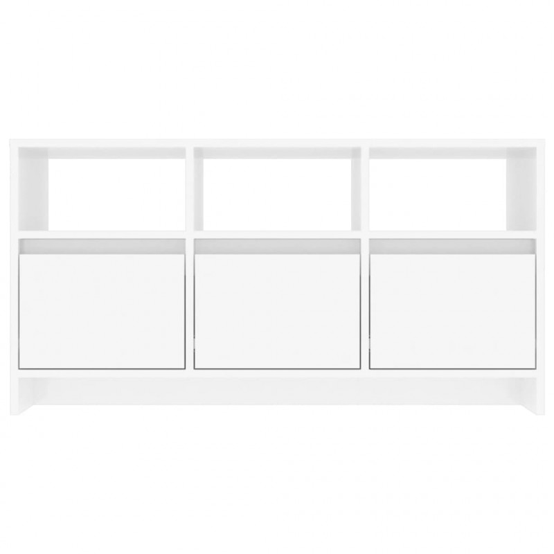 Szafka pod TV, wysoki połysk, biała, 102x37,5x52,5 cm