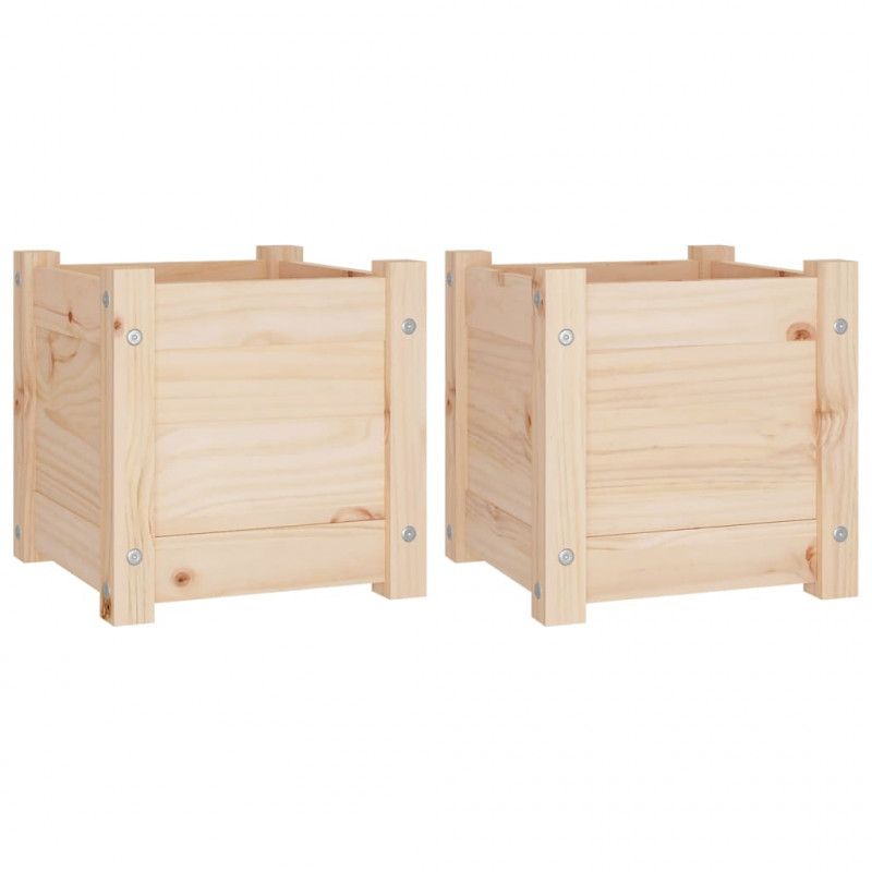 Skrzynie ogrodowe, 2 szt., 31x31x31 cm, lite drewno sosnowe