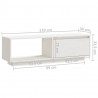 Szafka pod telewizor, biała 110x30x33,5 cm, lite drewno sosnowe