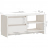 Szafka pod telewizor, biała, 80x31x39 cm, lite drewno sosnowe
