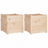 Donice ogrodowe, 2 szt., 40x40x40 cm, lite drewno sosnowe