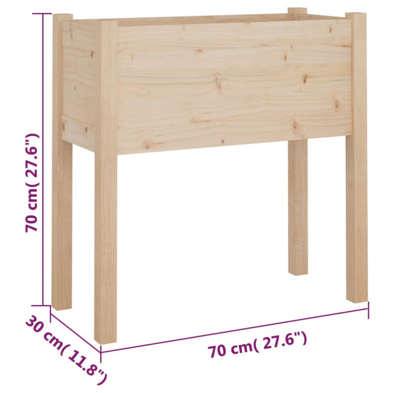 Donice ogrodowe, 2 szt., 70x31x70 cm, lite drewno sosnowe