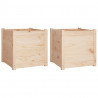 Donice ogrodowe, 2 szt., 50x50x50 cm, lite drewno sosnowe