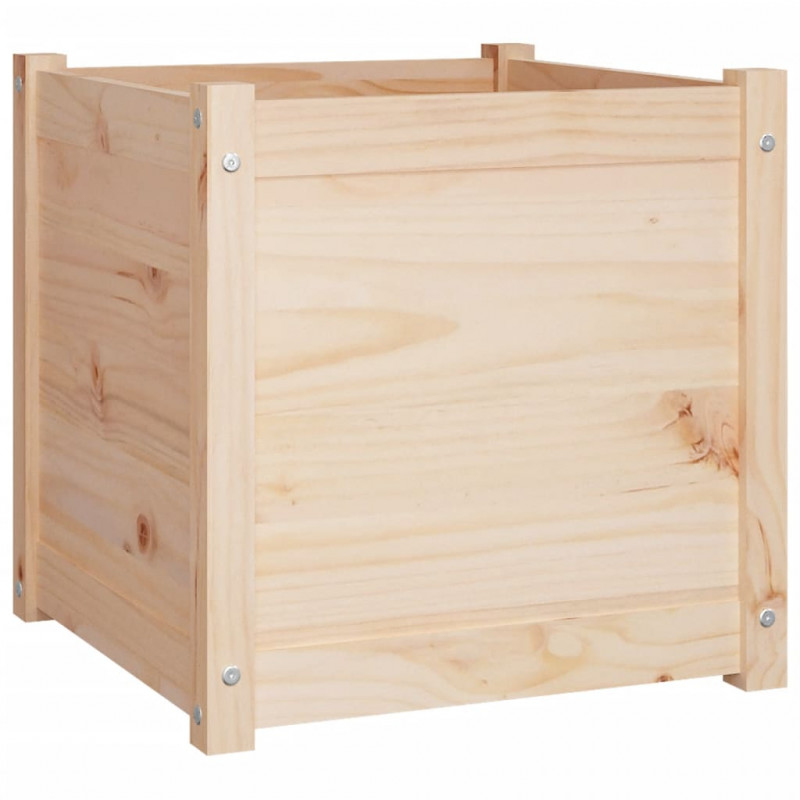 Donice ogrodowe, 2 szt., 50x50x50 cm, lite drewno sosnowe