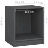 Szafki nocne, 2 szt., szare, 35,5x33,5x41,5 cm, drewno sosnowe